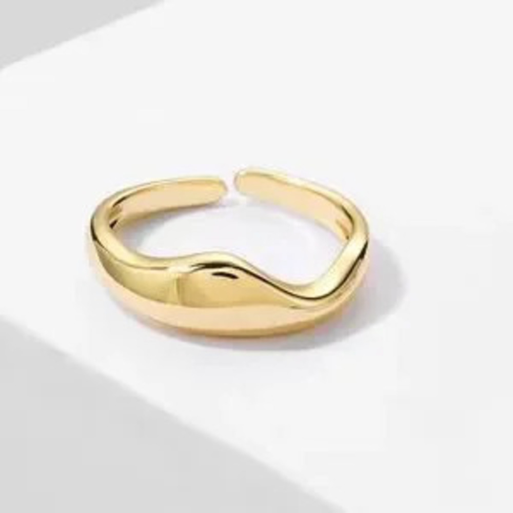 Gold-Tone Curved Ring